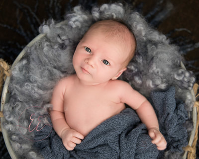 Open eyes newborn baby. Emma Elizabeth Photography - Newborn photography in St Neots, Huntingdon, Cambridgeshire